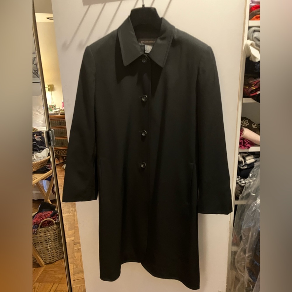 banana republic black wool coat